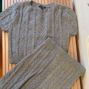 Fashion Nova Grey Wool Set